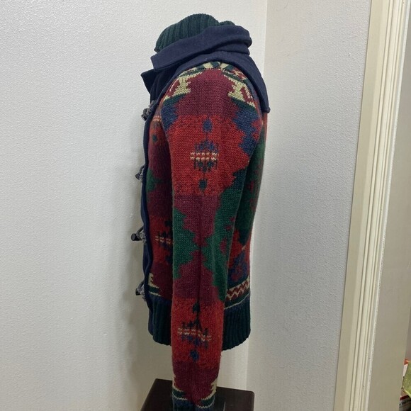 Vintage 80s Desigual Navajo Fullprint Knit Duffle Jacket Size Small - Picture 3 of 9